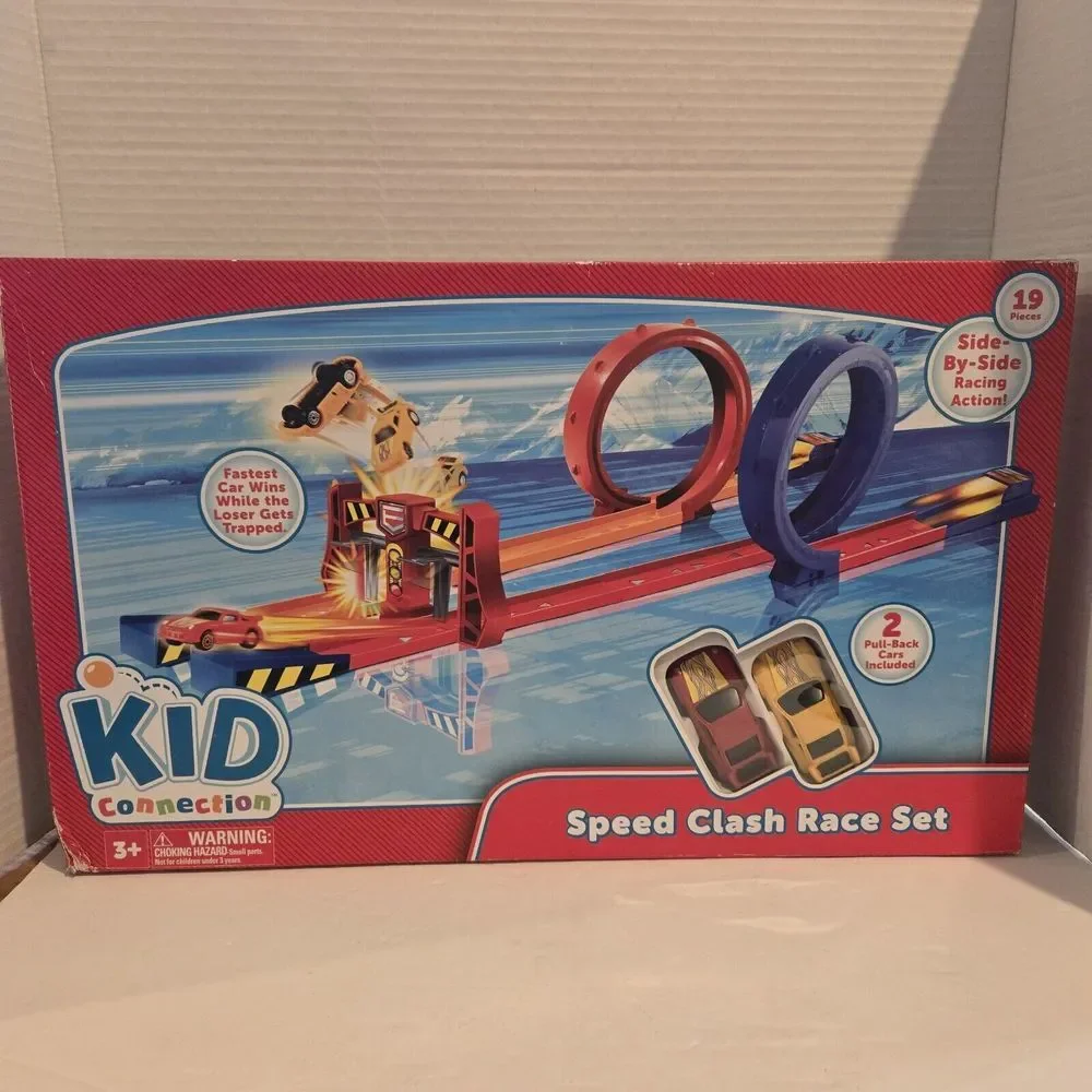 Kid Connection Speed Clash Race Set 19 Pieces‎ 2015 Pull-back Cars Included Nos